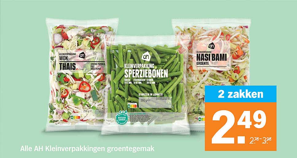 Alle AH kleinverpakkingen groentegemak