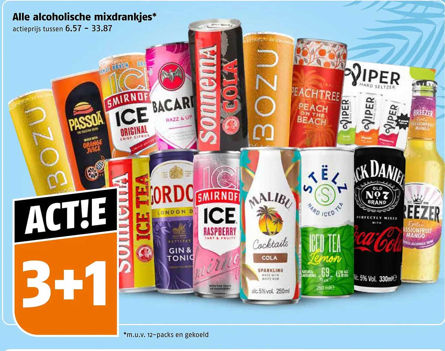 Alle alcoholische mixdrankjes* ACT!E 3+1