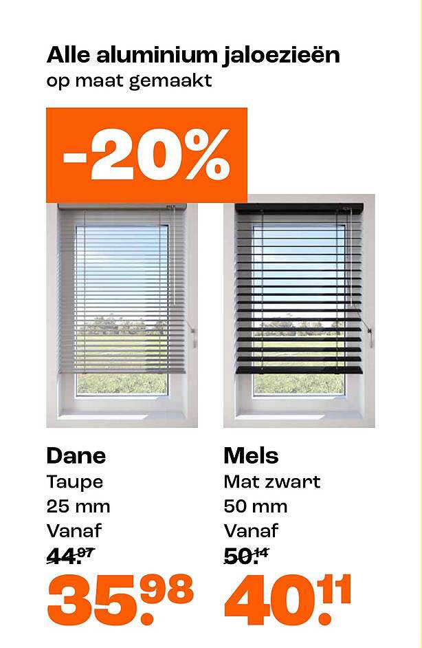 Alle aluminium jaloezieën op maat gemaakt -20%