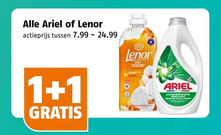 Alle Ariel of Lenor 1+1 GRATIS
