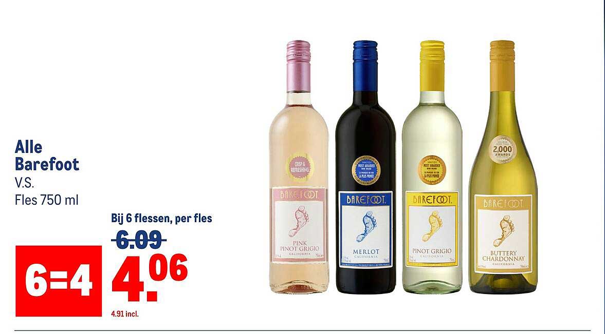 Alle Barefoot V.S. Fles 750 ml