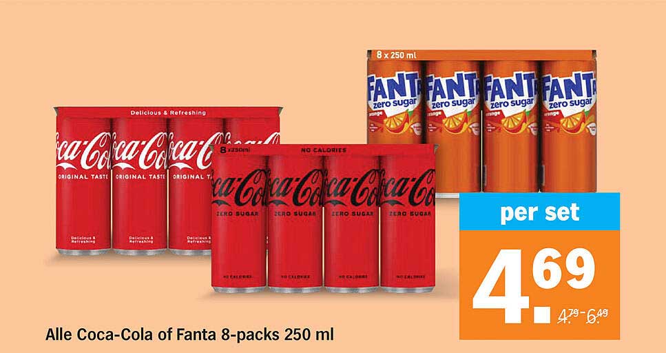 Alle Coca-Cola of Fanta 8-packs 250 ml