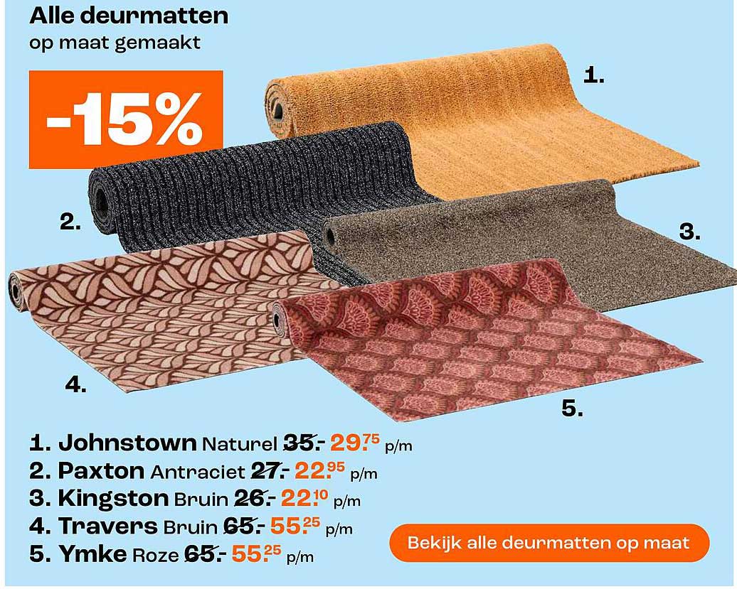 Alle deurmatten op maat gemaakt -15%