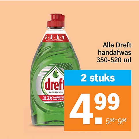 Alle Dreft handafwas 350-520 ml 2 stuks