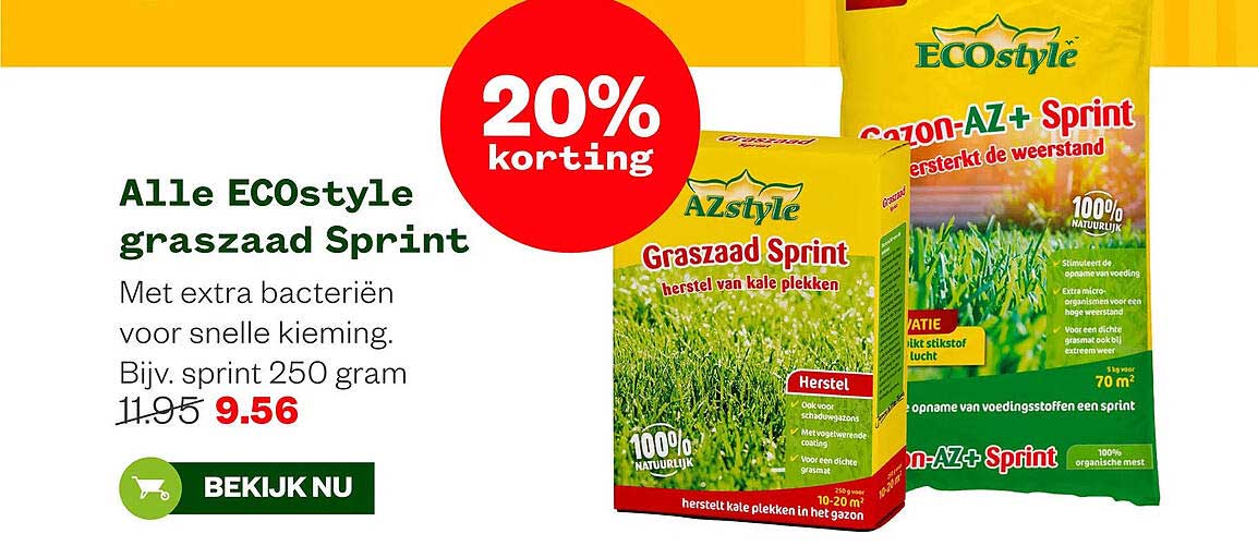 Alle ECOstyle graszaad Sprint 20% korting