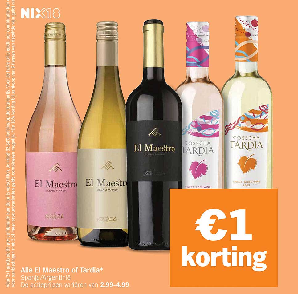 Alle El Maestro of Tardia* Spanje/Argentinië €1 korting