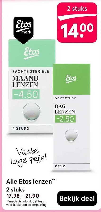 Alle Etos lenzen** 2 stuks