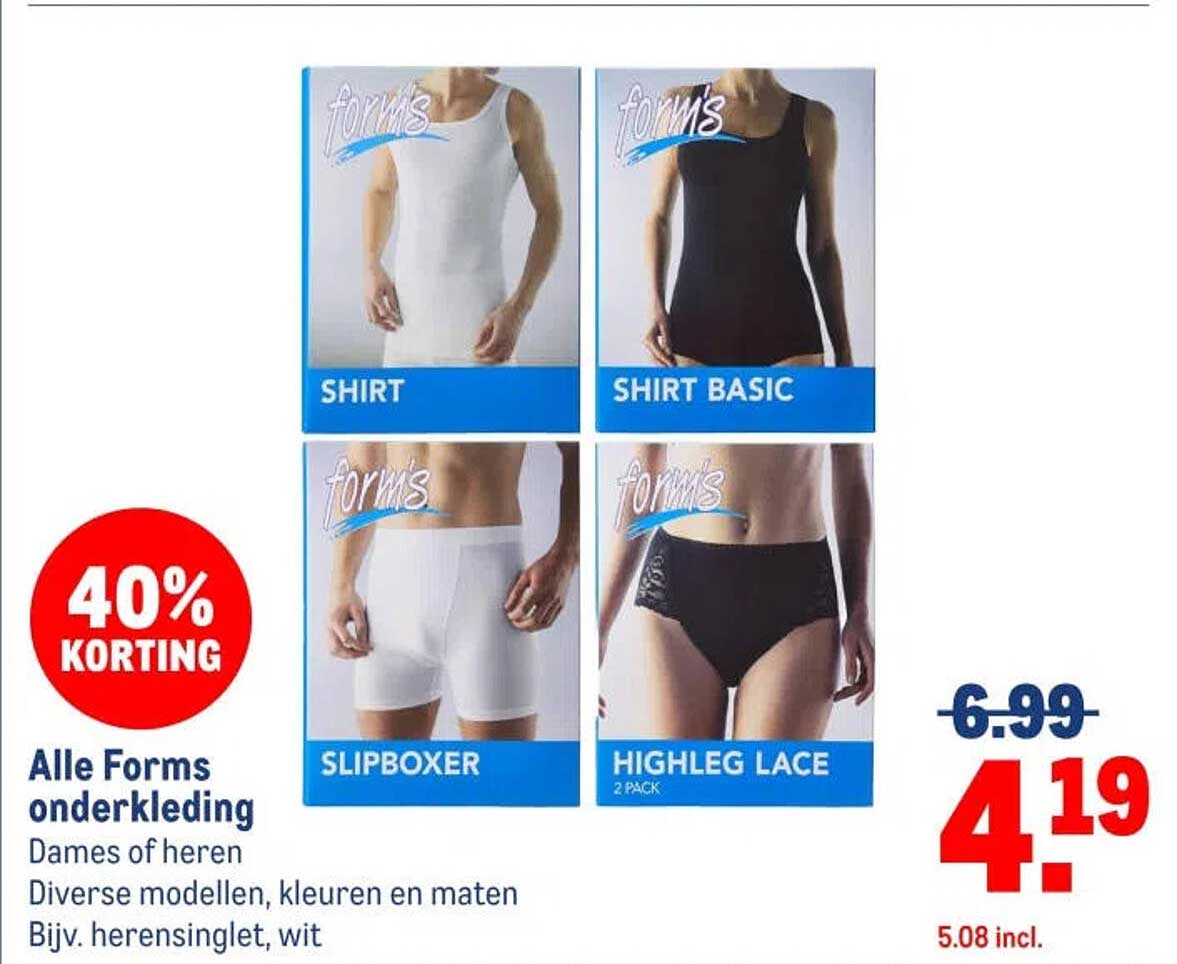 Alle Forms onderkleding 40% korting