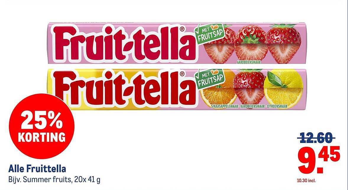 Alle Fruitella Bijv. Summer fruits, 20x 41 g 25% KORTING