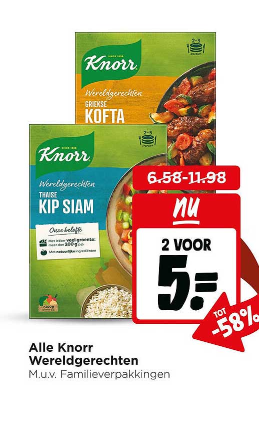 Alle Knorr Wereldgerechten M.u.v. Familieverpakkingen
