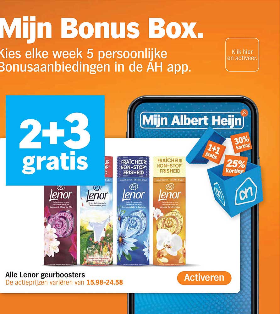 Alle Lenor geurboosters 2+3 gratis