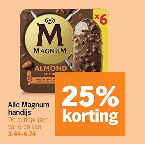 Alle Magnum handjes 25% korting