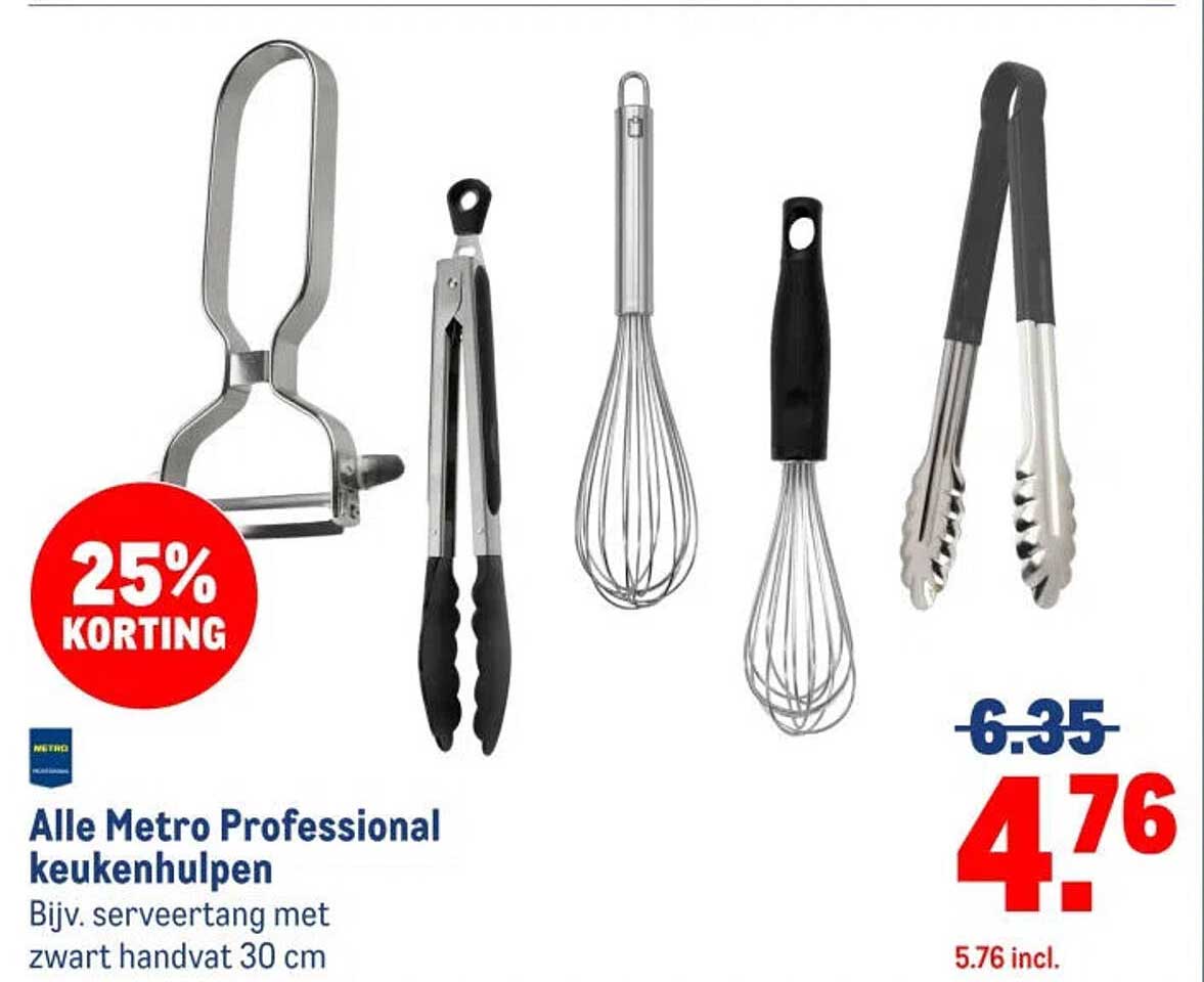 Alle Metro Professional keukenhulpen Bijv. serveertang met zwart handvat 30 cm