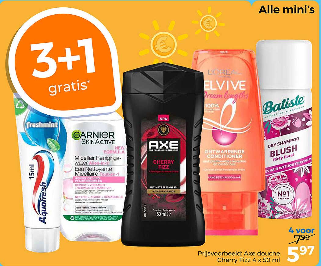 Alle mini’s 3+1 gratis*