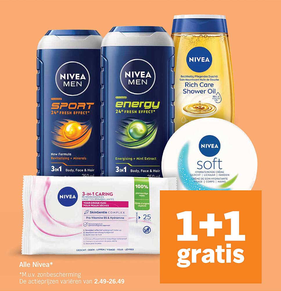 Alle Nivea* 1+1 gratis
