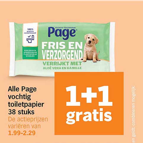 Alle Page vochtig toiletpapier 38 stuks 1+1 gratis