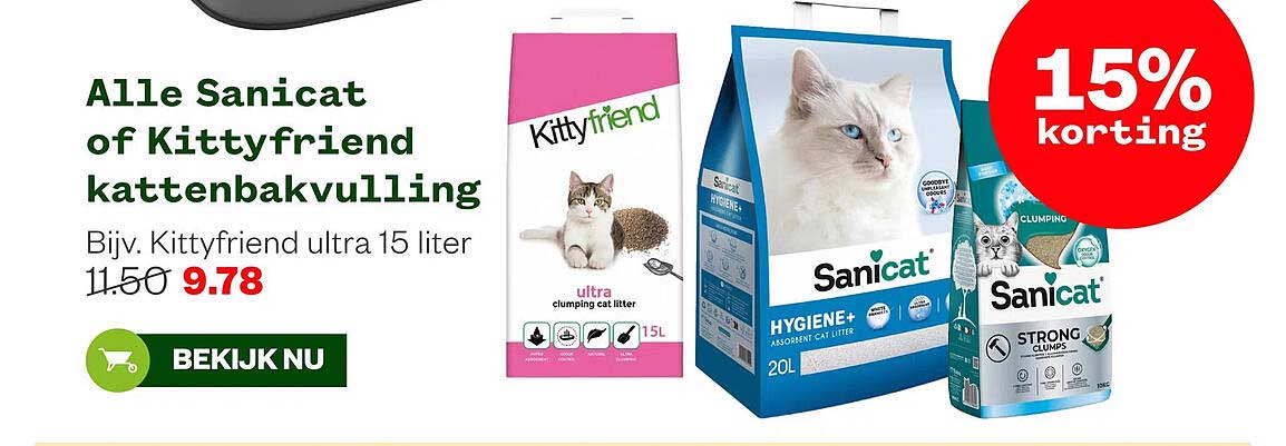 Alle Sanicat of Kittyfriend kattenbakvulling