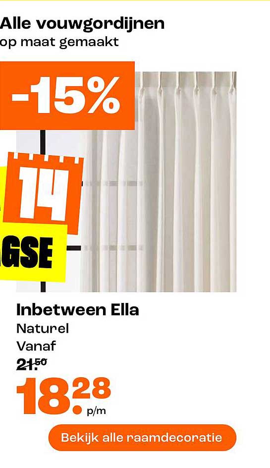 Alle vouwgordijnen op maat gemaakt -15%