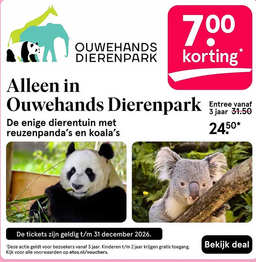 Alleen in Ouwehands Dierenpark 7,00 korting*