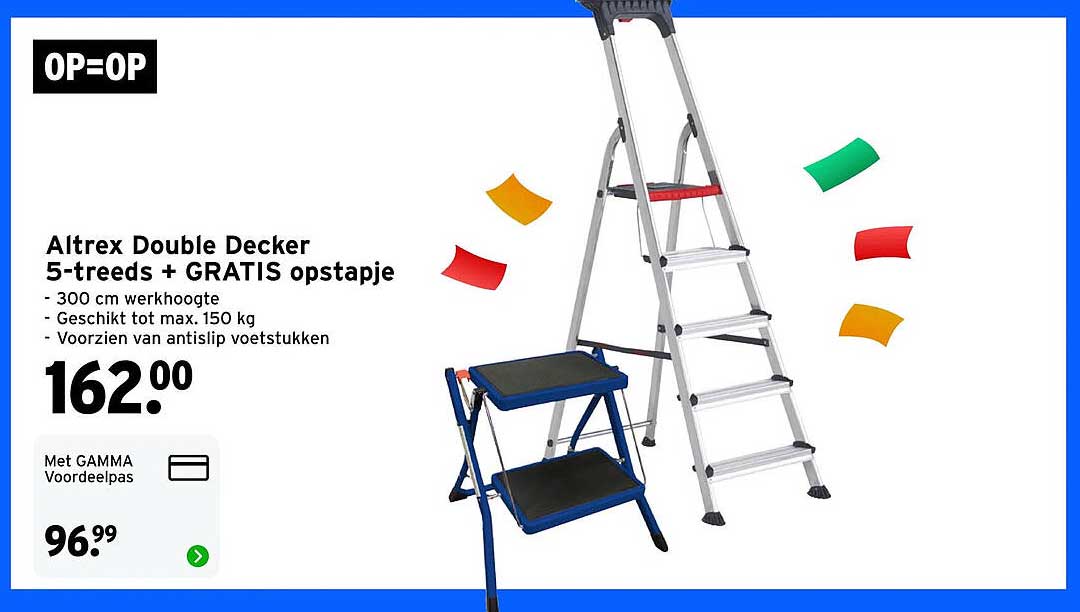 Altrex Double Decker 5-treeds + GRATIS opstapje OP=OP