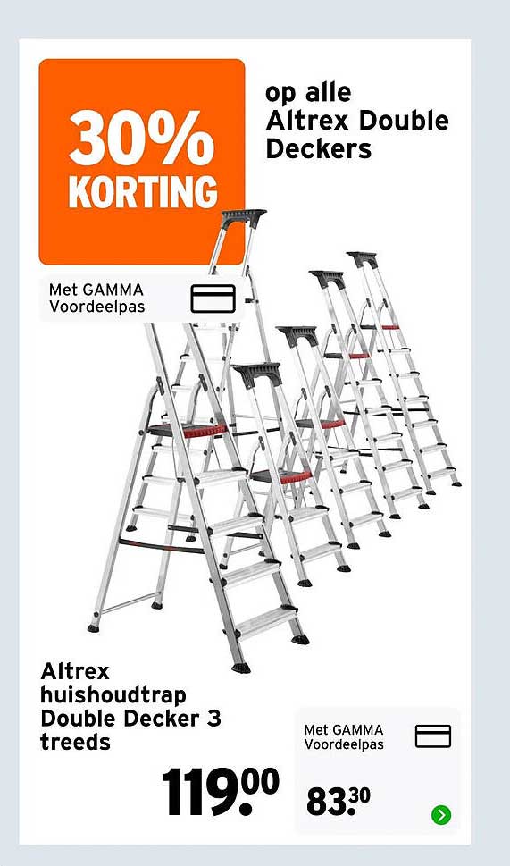 Altrex huishoudtrap Double Decker 3 treads 30% KORTING