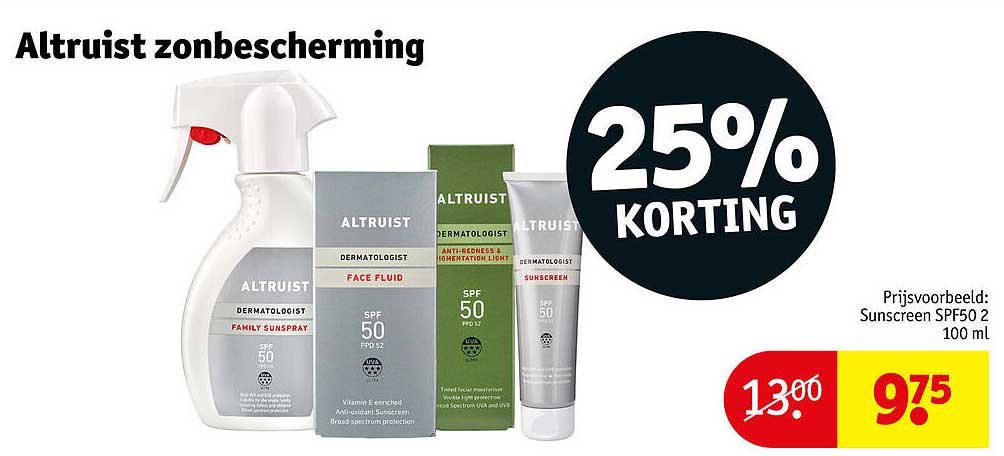 Altruist zonbescherming 25% KORTING
