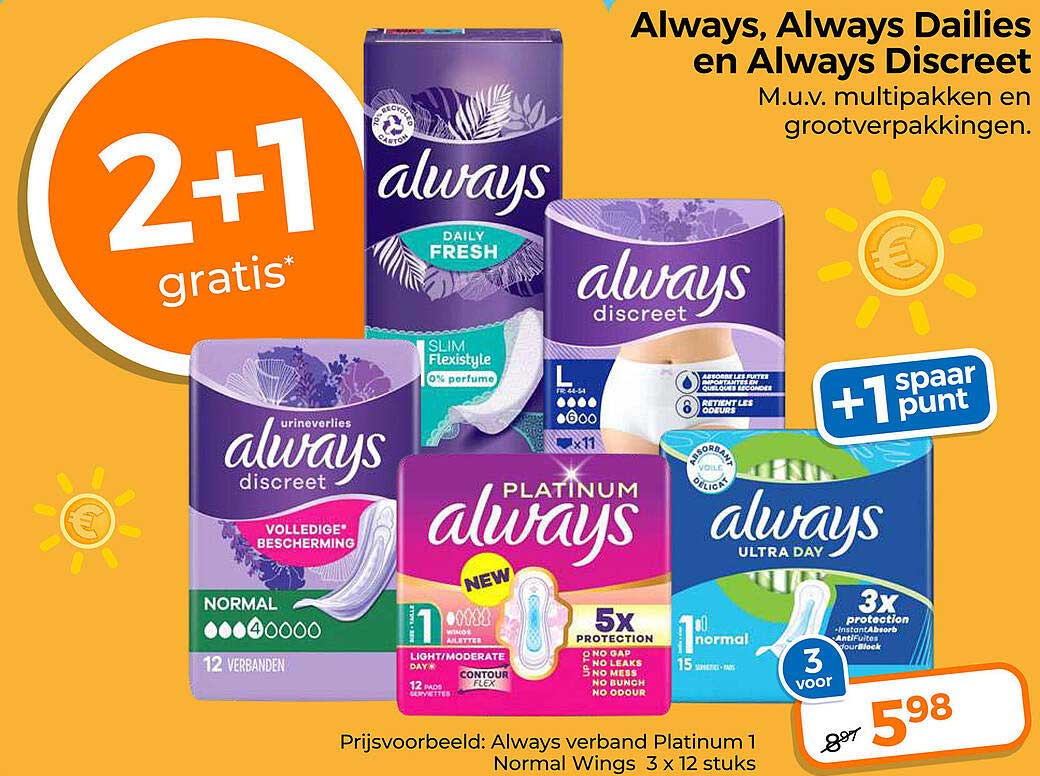 Always Dailies en Always Discreet
