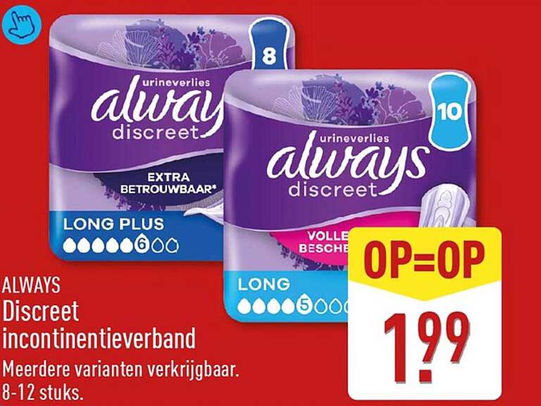 ALWAYS Discreet incontinentieverband