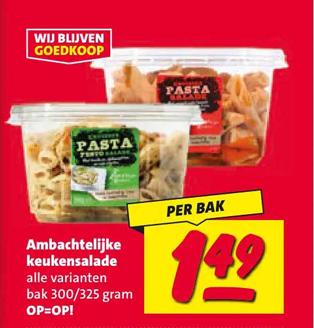 Ambachtelijke keukensalade alle varianten bak 300/325 gram OP=OP!