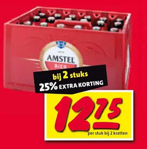 Amstel bier bij 2 stuks 25% extra korting