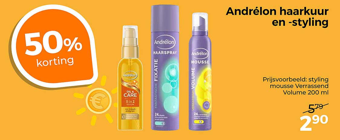 Andrélon haarkuur en -styling 50% korting