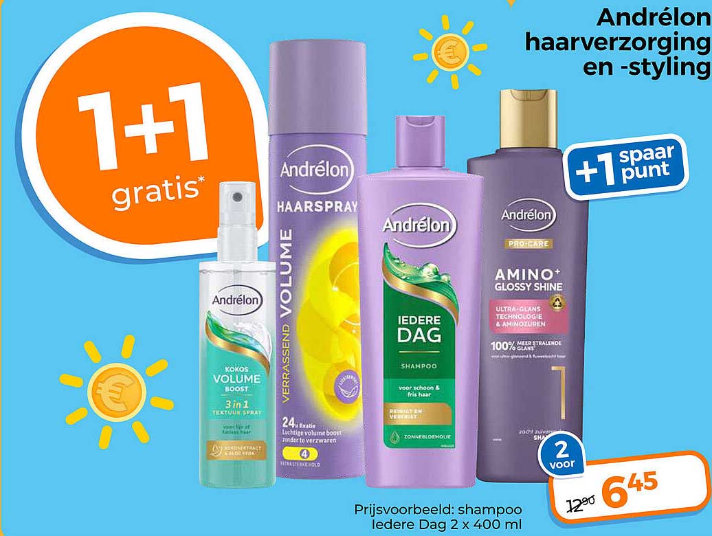 Andrélon haarverzorging en -styling 1+1 gratis