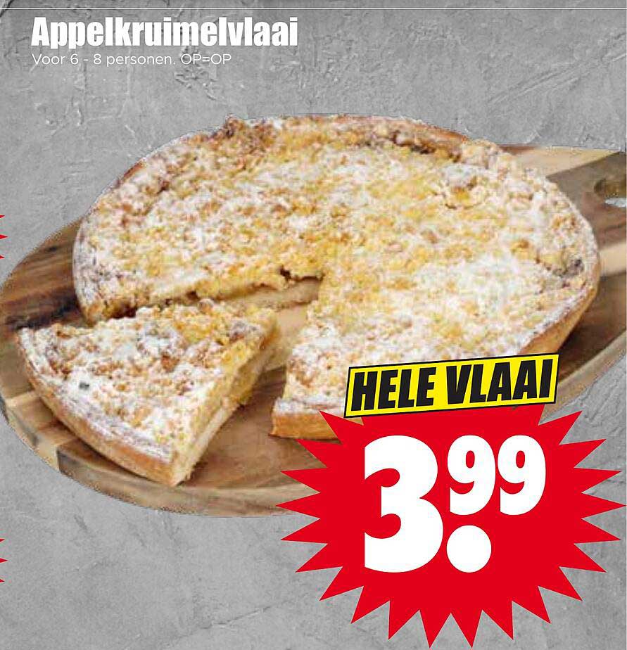 Appelkruimelvlaai Hele vlaai