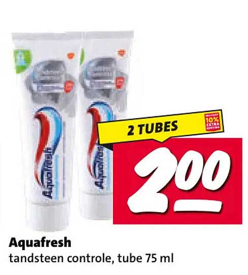 Aquafresh tandsteen controle, tube 75 ml 2 TUBES