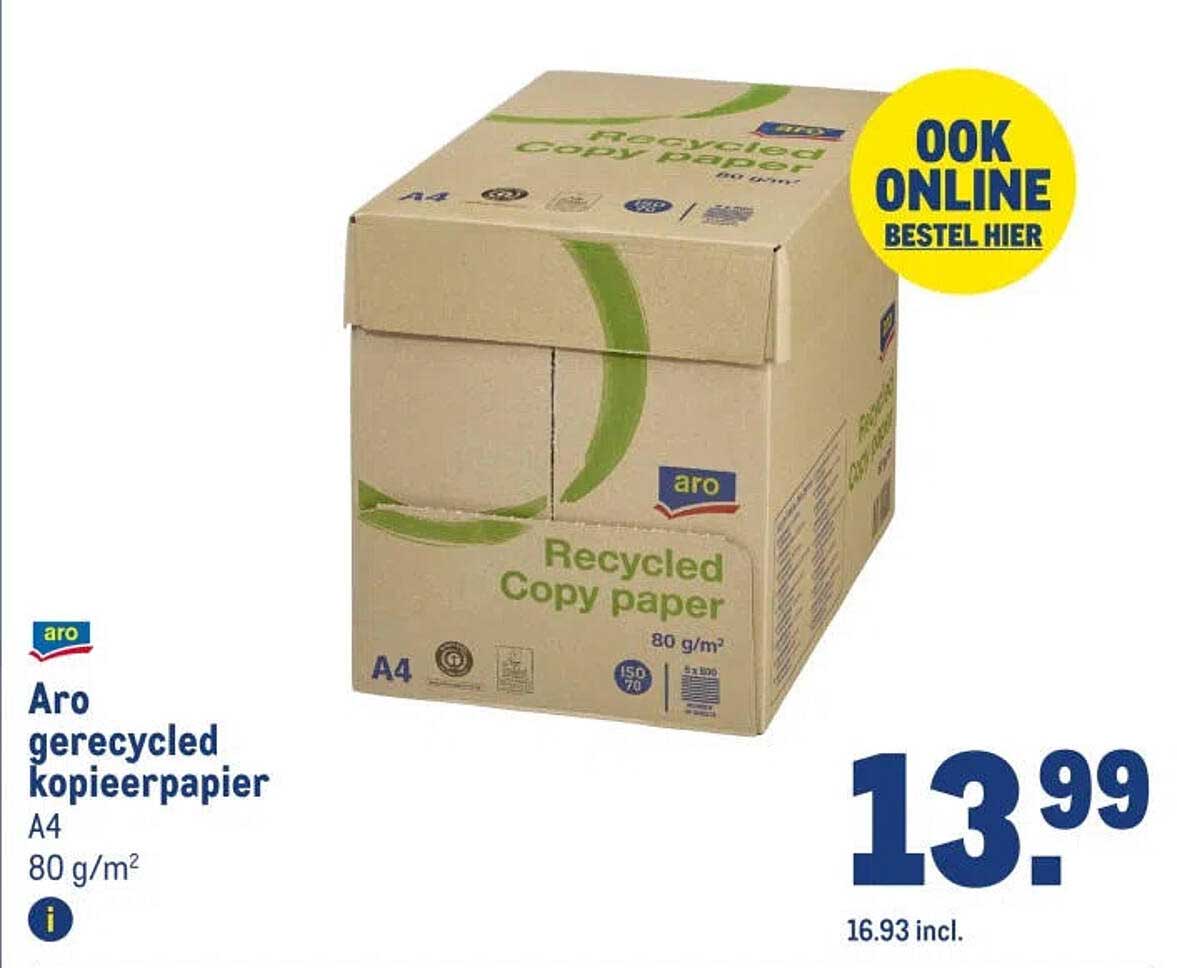 Aro gerecycled kopieerpapier A4 80 g/m²