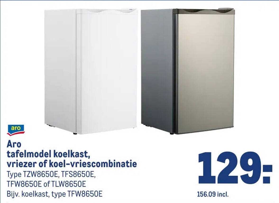 Aro tafelmodel koelkast, vriezer of koel-vriescombinatie Type TZW8650E, TFS8650E, TFW8650E of TLW8650E Bijv. koelkast, type TFW8650E