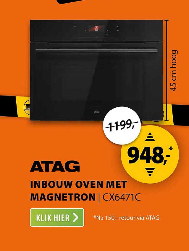 ATAG INBOUW OVEN MET MAGNETRON | CX6471C