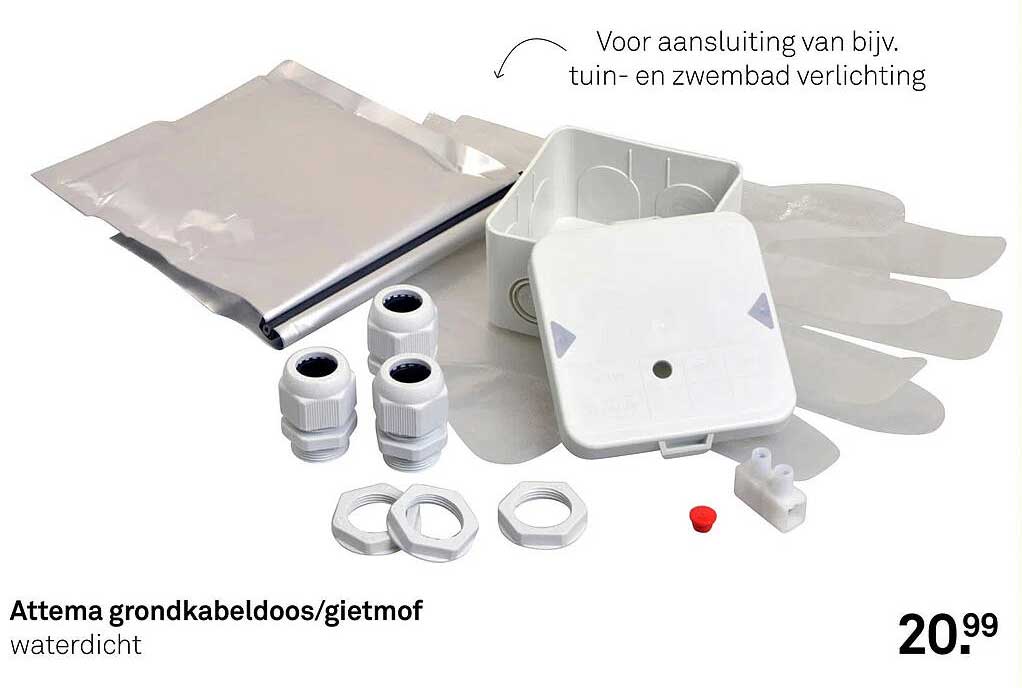 Attema grondkabeldoos/gietmof waterdicht