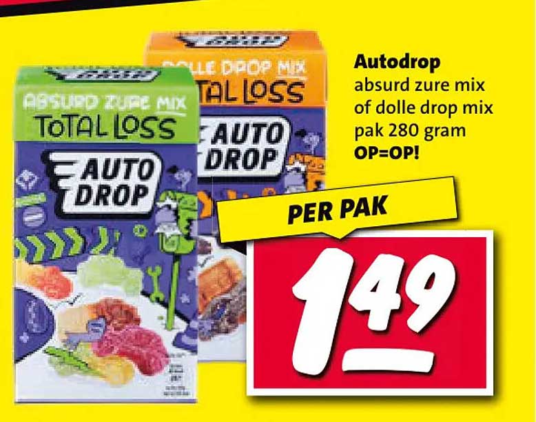 Autodrop absurd zure mix of dolle drop mix pak 280 gram OP=OP!