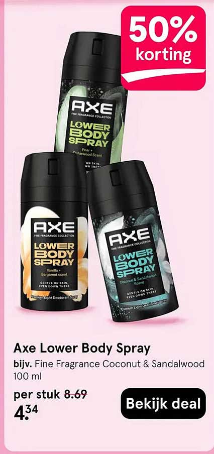 Axe Lower Body Spray 50% korting
