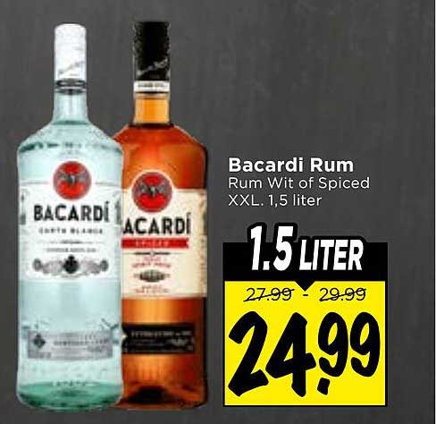 Bacardi Rum Rum Wit of Spiced XXL, 1,5 liter