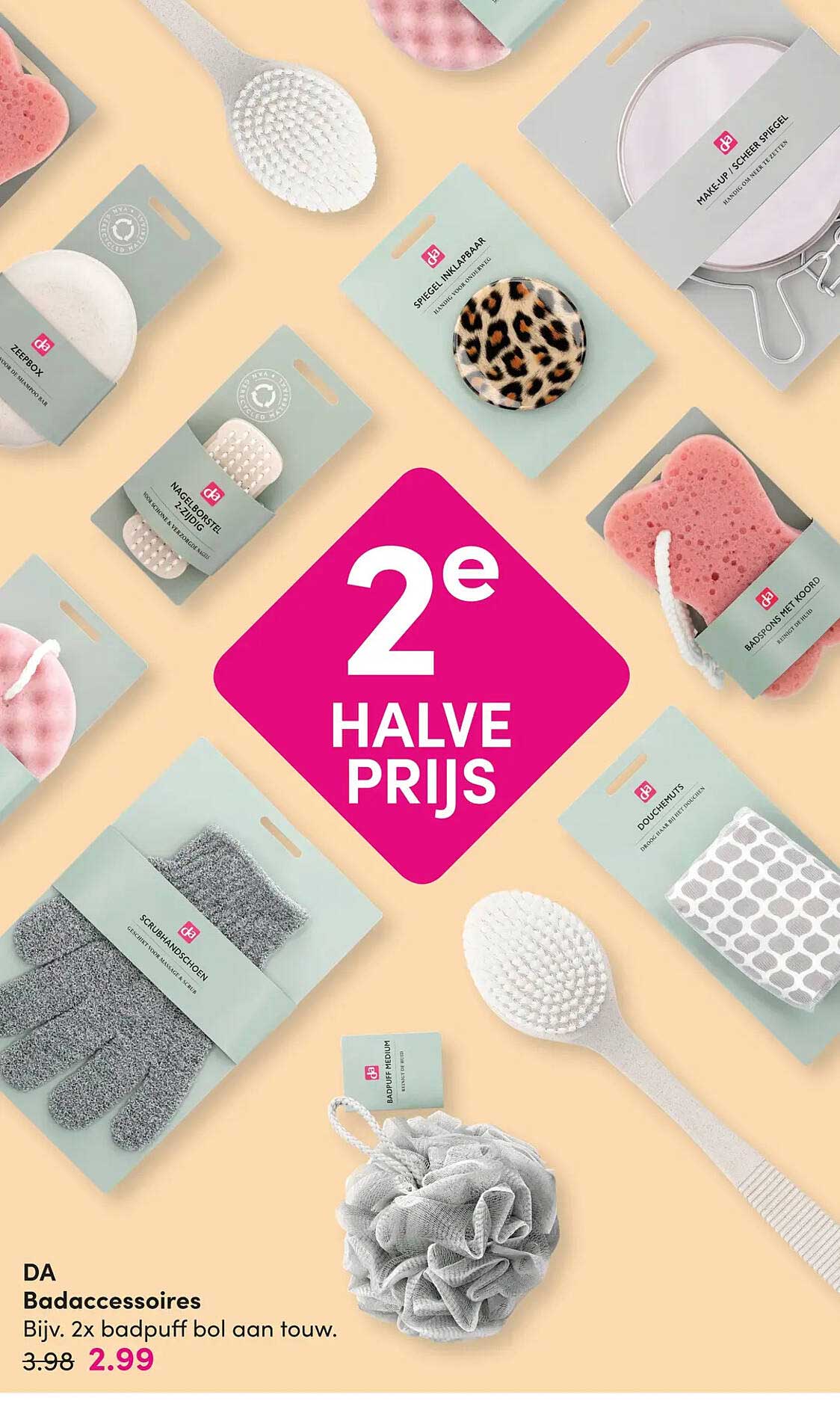 Badaccessoires 2e halve prijs