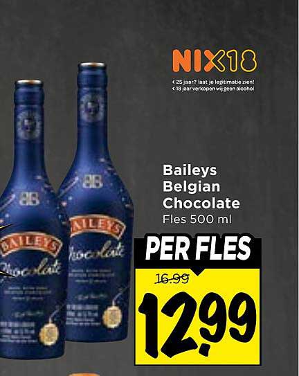 Baileys Belgian Chocolate Fles 500 ml PER FLES