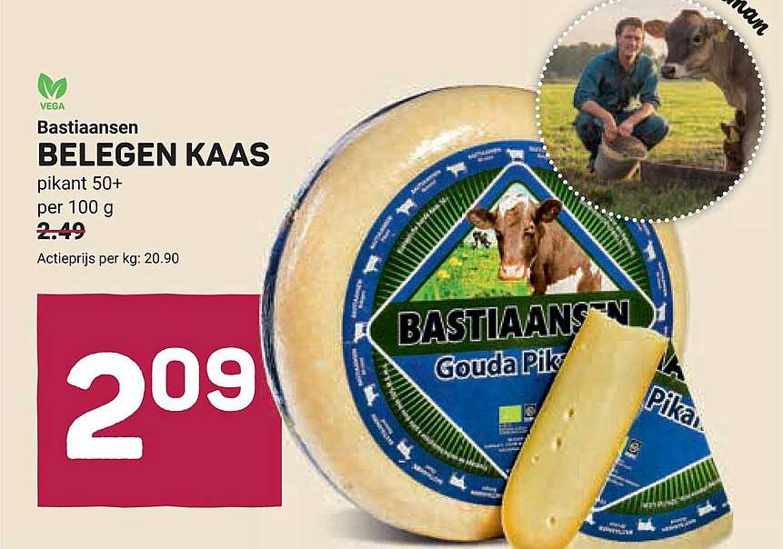 Bastiaansen BELEGEN KAAS pikant 50+ per 100 g
