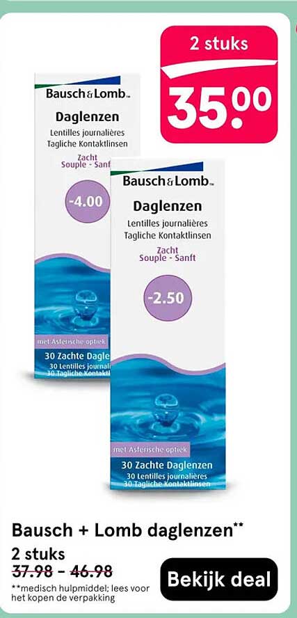 Bausch + Lomb daglenzen** 2 stuks