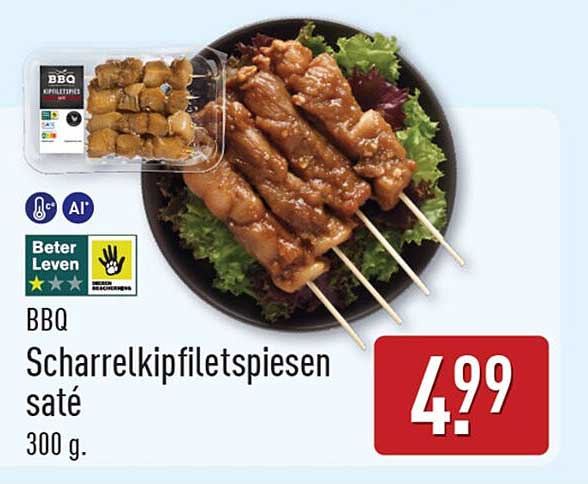 BBQ Scharrelkipfiletspiesen saté