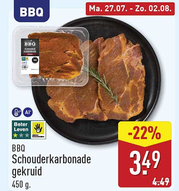 BBQ Schouderkarbonade gekruid