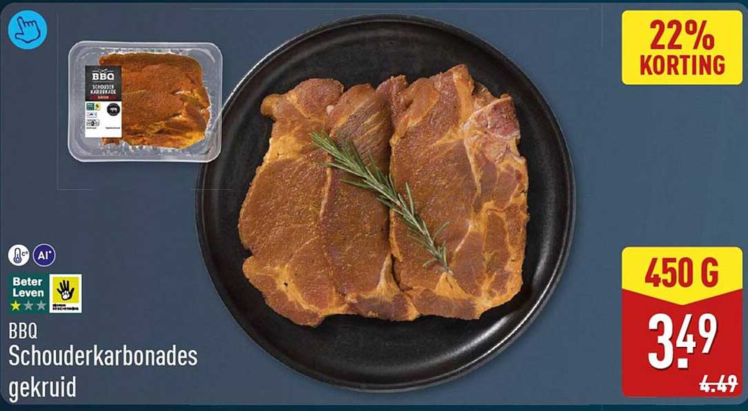 BBQ Schouderkarbonades gekruid