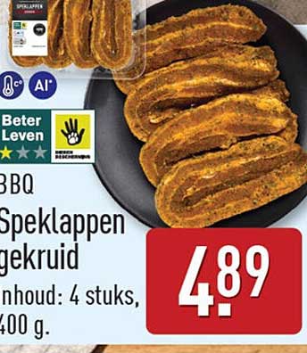 BBQ Speklappen gekruid inhoud: 4 stuks, 400 g.