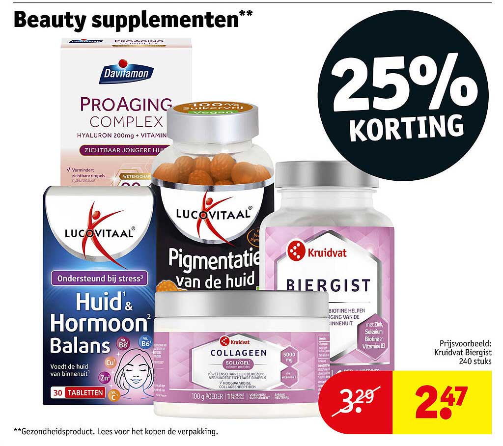 Beauty supplementen** 25% korting